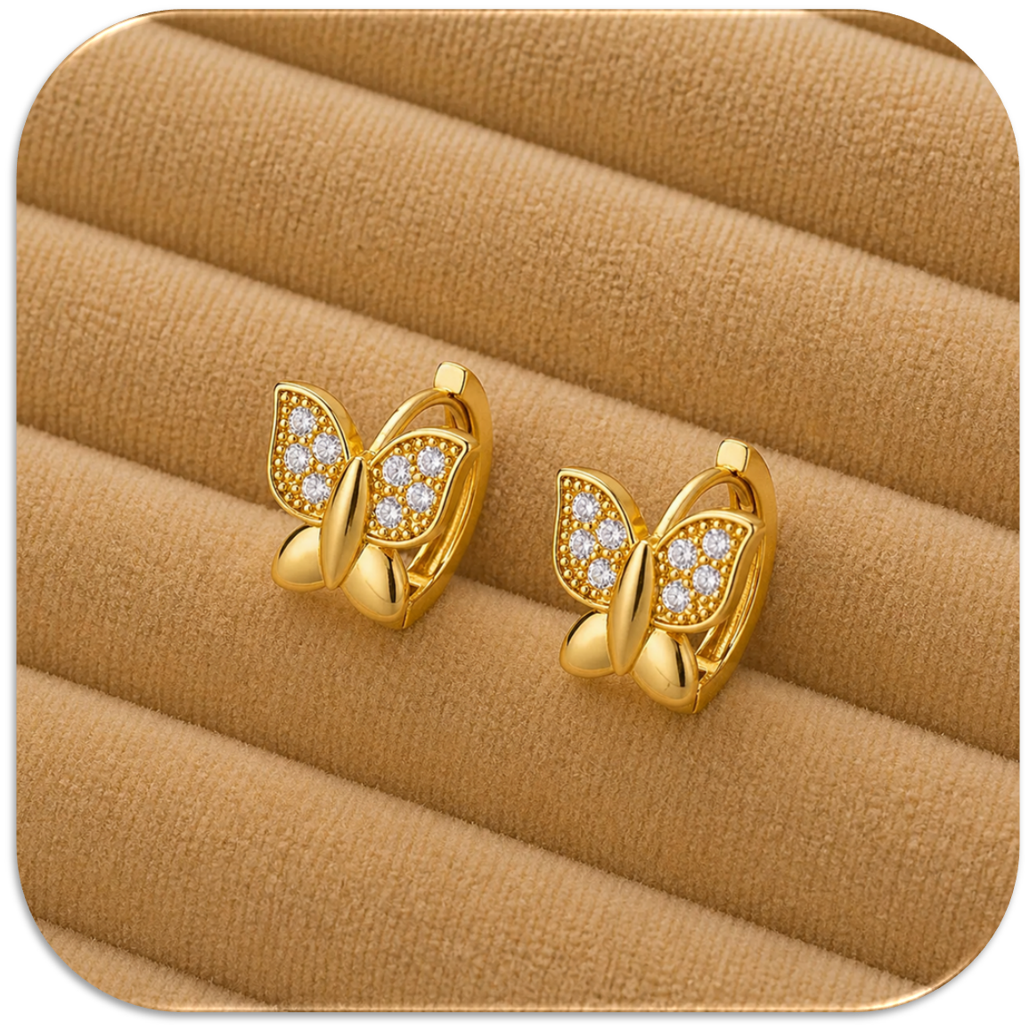 Women's Earrings with Sparkling Butterfly. (LFA1421014)