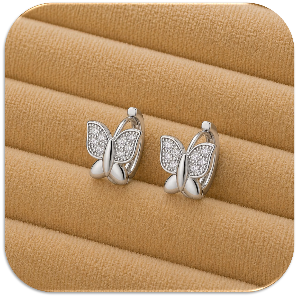 Women’s Earrings with a Sparkling Butterfly Design. (LFA1422013)