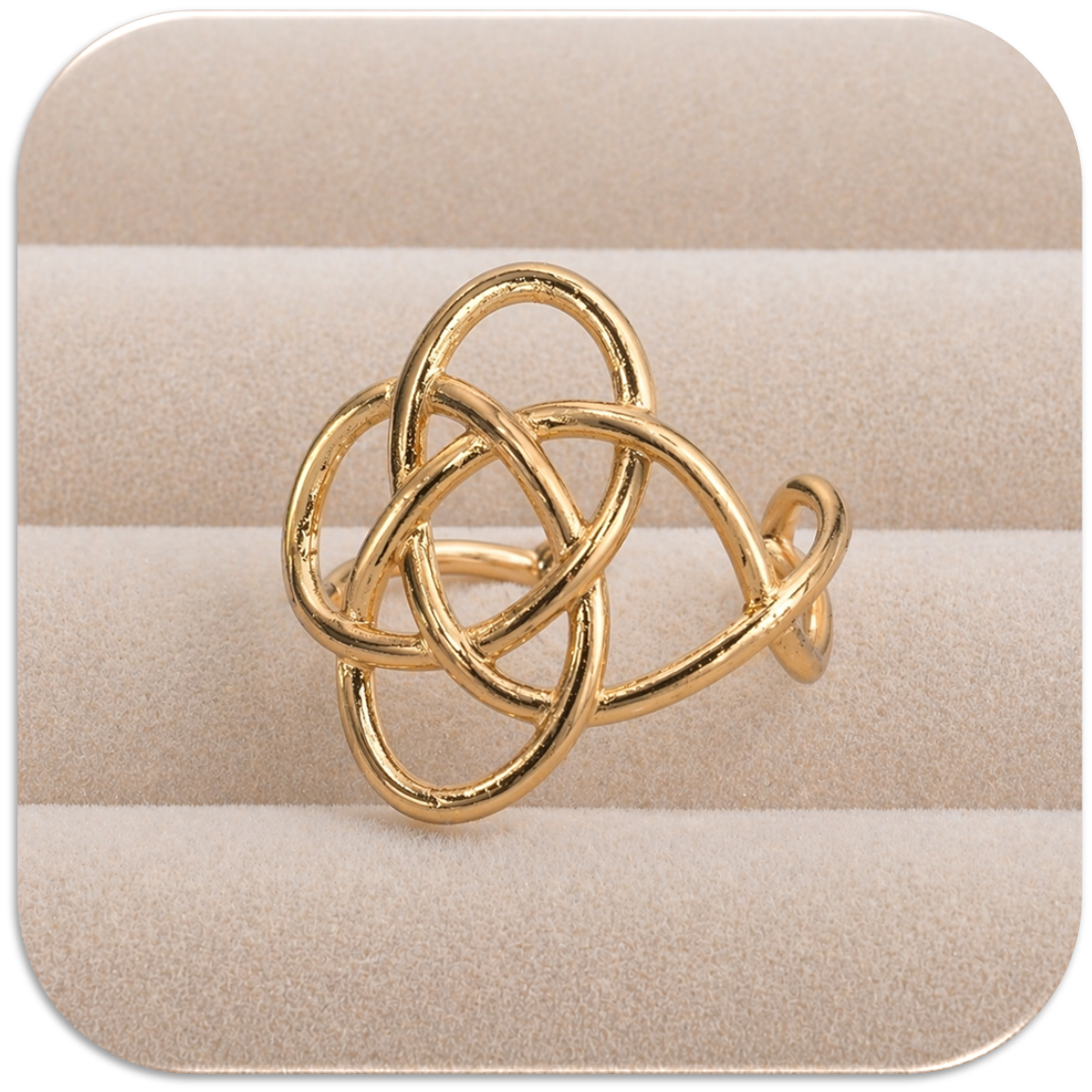 Women’s Gold-Plated Ring with Interwoven Loop Design. (LFA1311002)