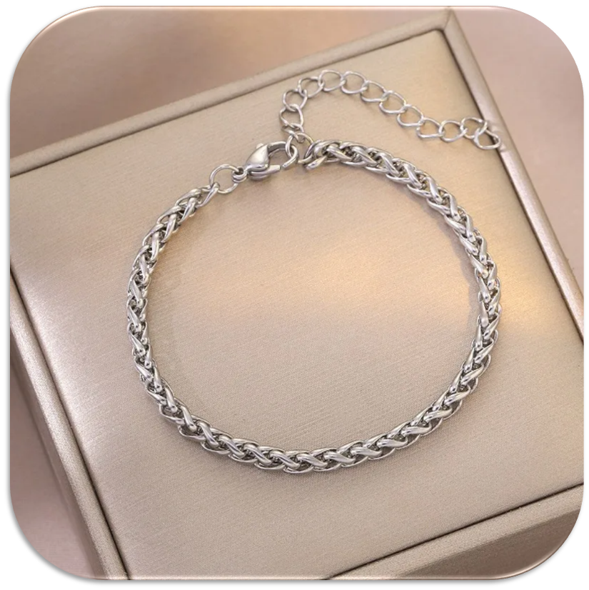 Women's Silvery Curb Chain Bracelet (LFA1212006)