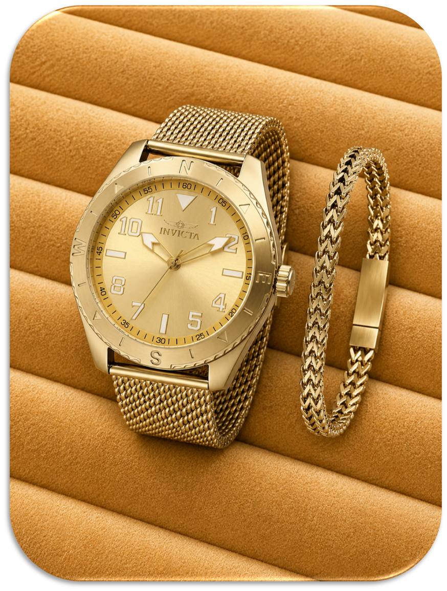 Invicta Specialty Legacy Men's Watch With Bracelet Set, 45mm. 50m Gold, Quarzt. (LFA2611021)
