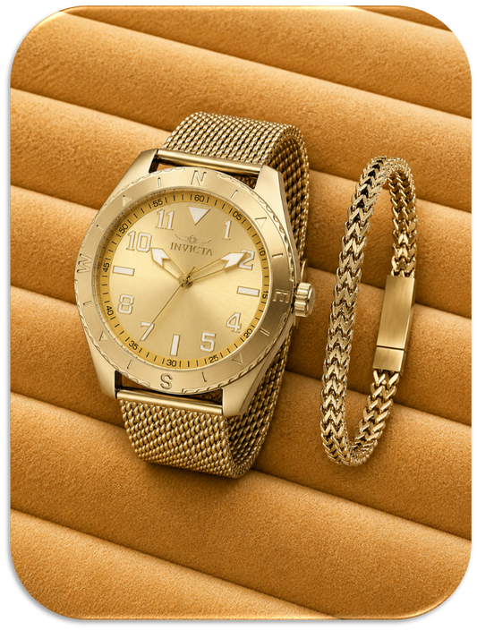 Invicta Specialty Legacy Men's Watch With Bracelet Set, 45mm. 50m Gold, Quarzt. (LFA2611021)
