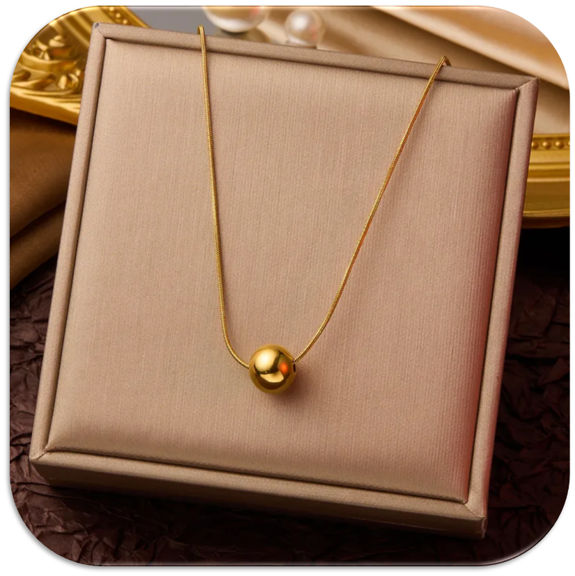Women's Necklace with Round Pendant and Snake Bones Chain (LFA1111008)