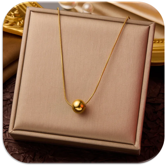 Women's Necklace with Round Pendant and Snake Bones Chain (LFA1111008)