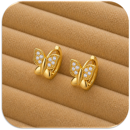 Women's Earrings with Sparkling Butterfly. (LFA1421014)