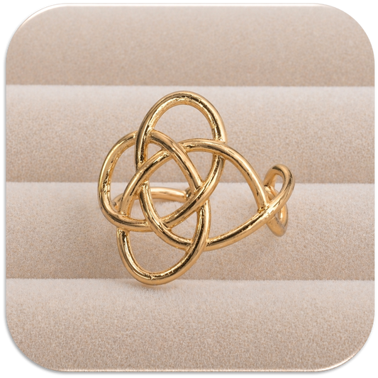 Women’s Gold-Plated Ring with Interwoven Loop Design. (LFA1311002)