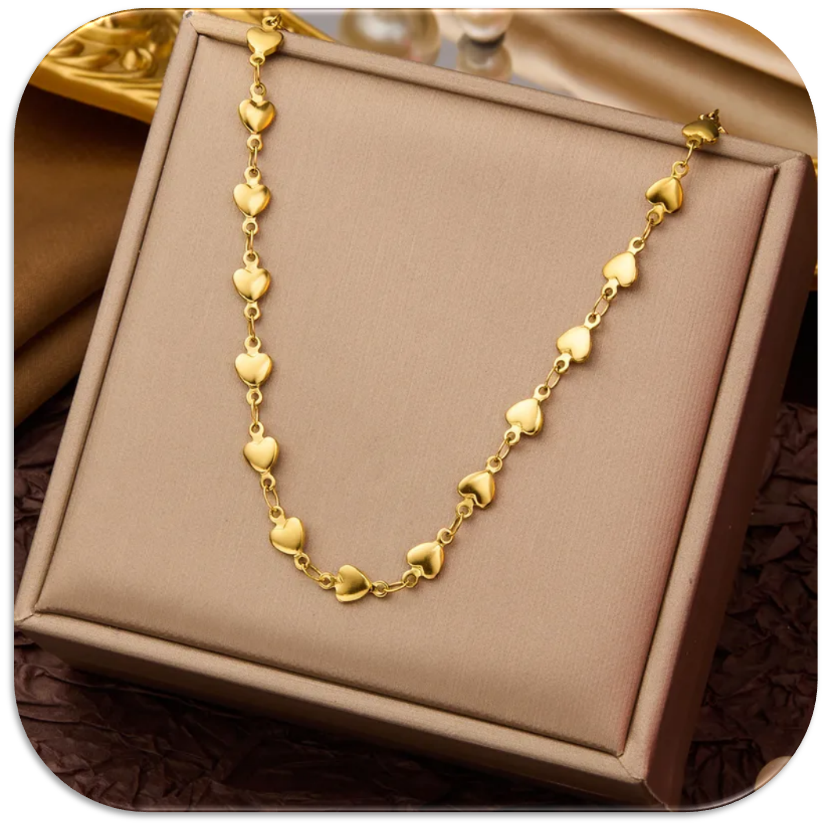 Women's Necklace with Love Hearts Handmade Chain (LFA1111014)