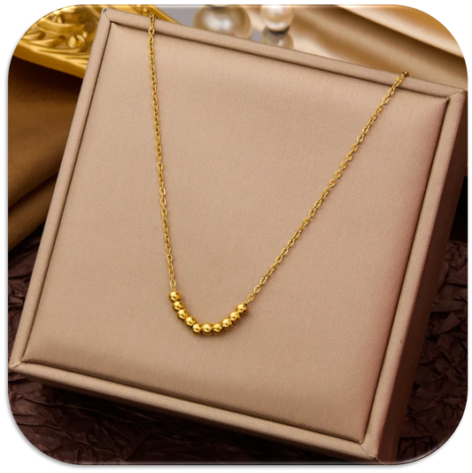 Women's Necklace with Perfect Small Gold Beads (LFA1111012)