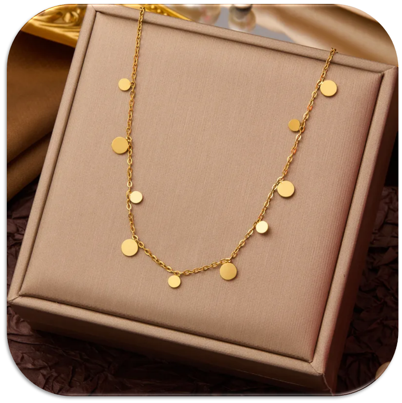 Women's Necklace with Shiny Wafer (LFA1111010)