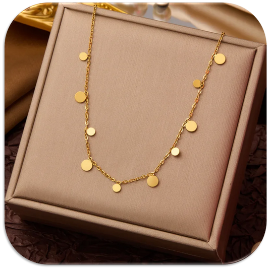 Women's Necklace with Shiny Wafer (LFA1111010)
