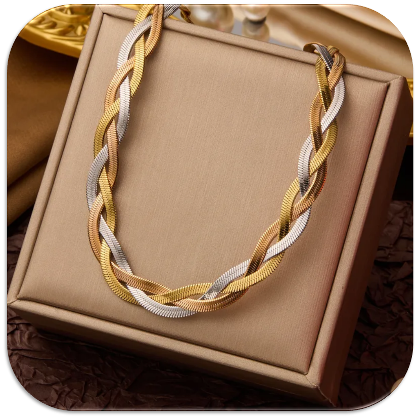 Women's Necklace with Three-Layer Cross Blade Chain (LFA1111017)