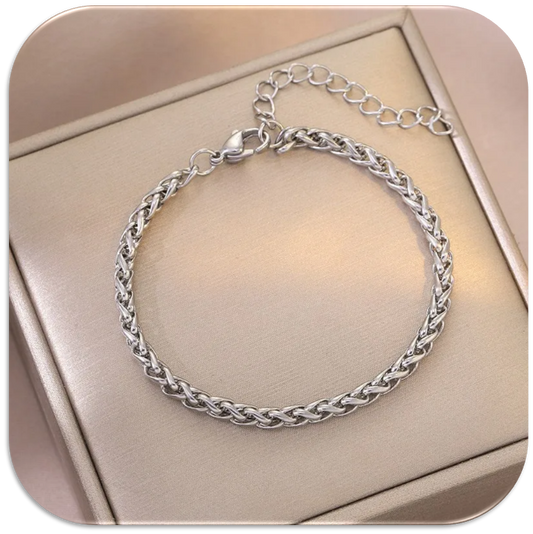 Women's Silvery Curb Chain Bracelet (LFA1212006)